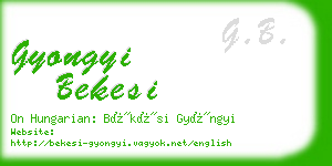 gyongyi bekesi business card